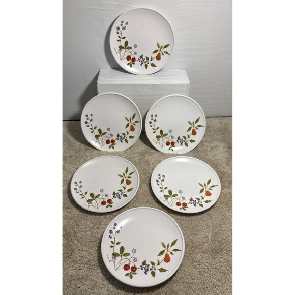 Noritake Dessert Plates Progression China Berries N Such #9070 Set Of 6 - Picture 2 of 11